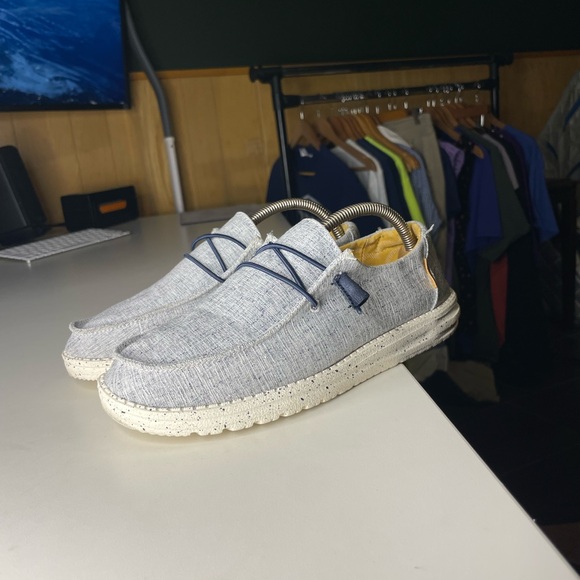 Hey Dude Shoes - Hey Dude Women's Wendy Slip On Comfort Sneaker Size 8.0 M, Chambray White/Blue